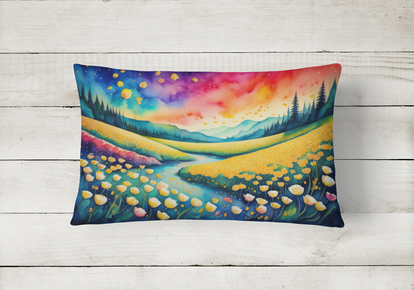 Buttercups in Color Throw Pillow