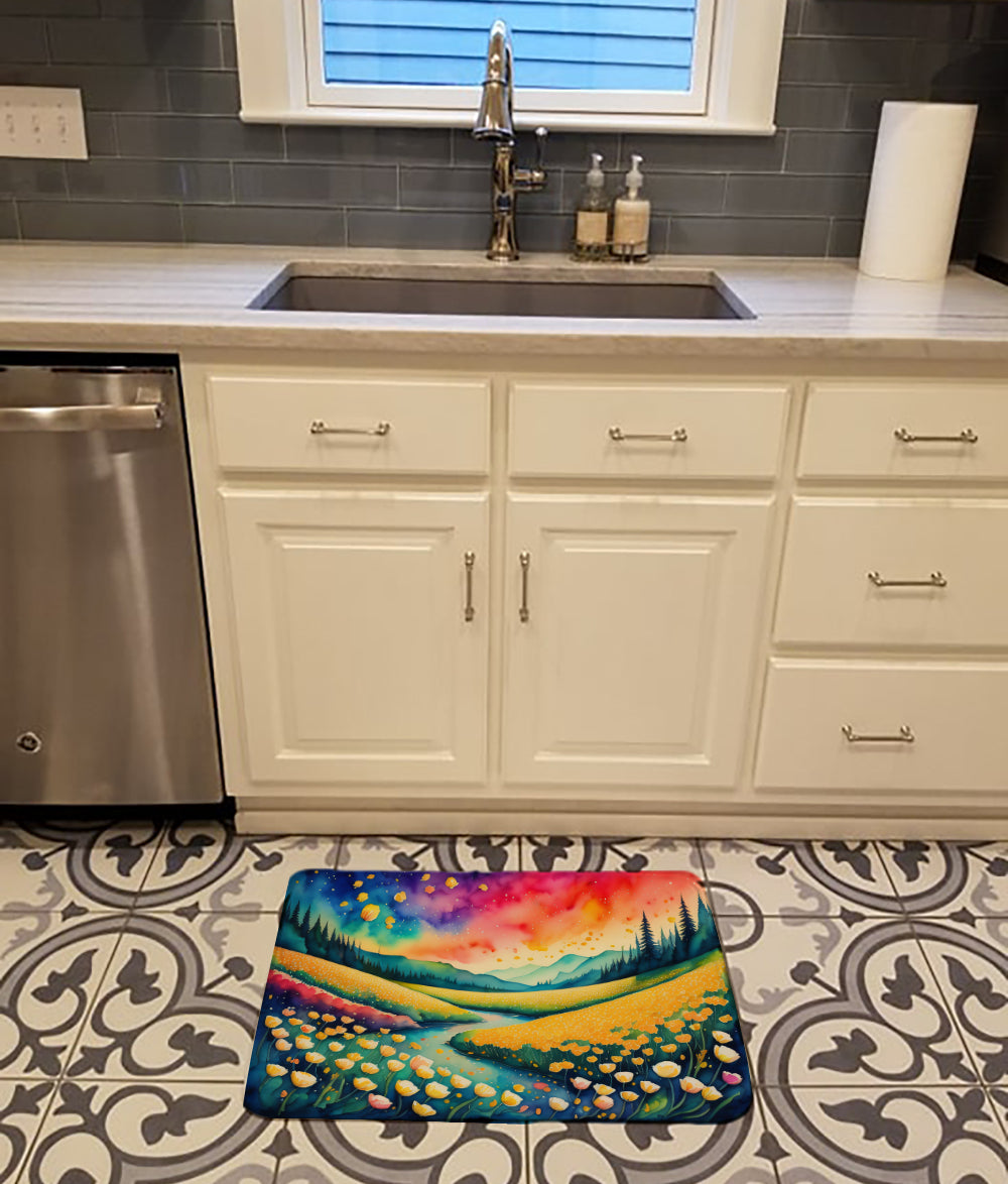 Buttercups in Color Memory Foam Kitchen Mat