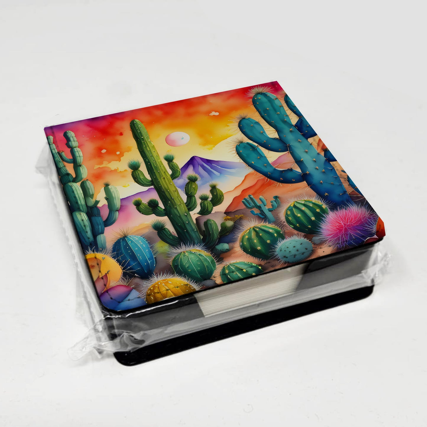 Cactus in Color PU Leather Note Paper Holder