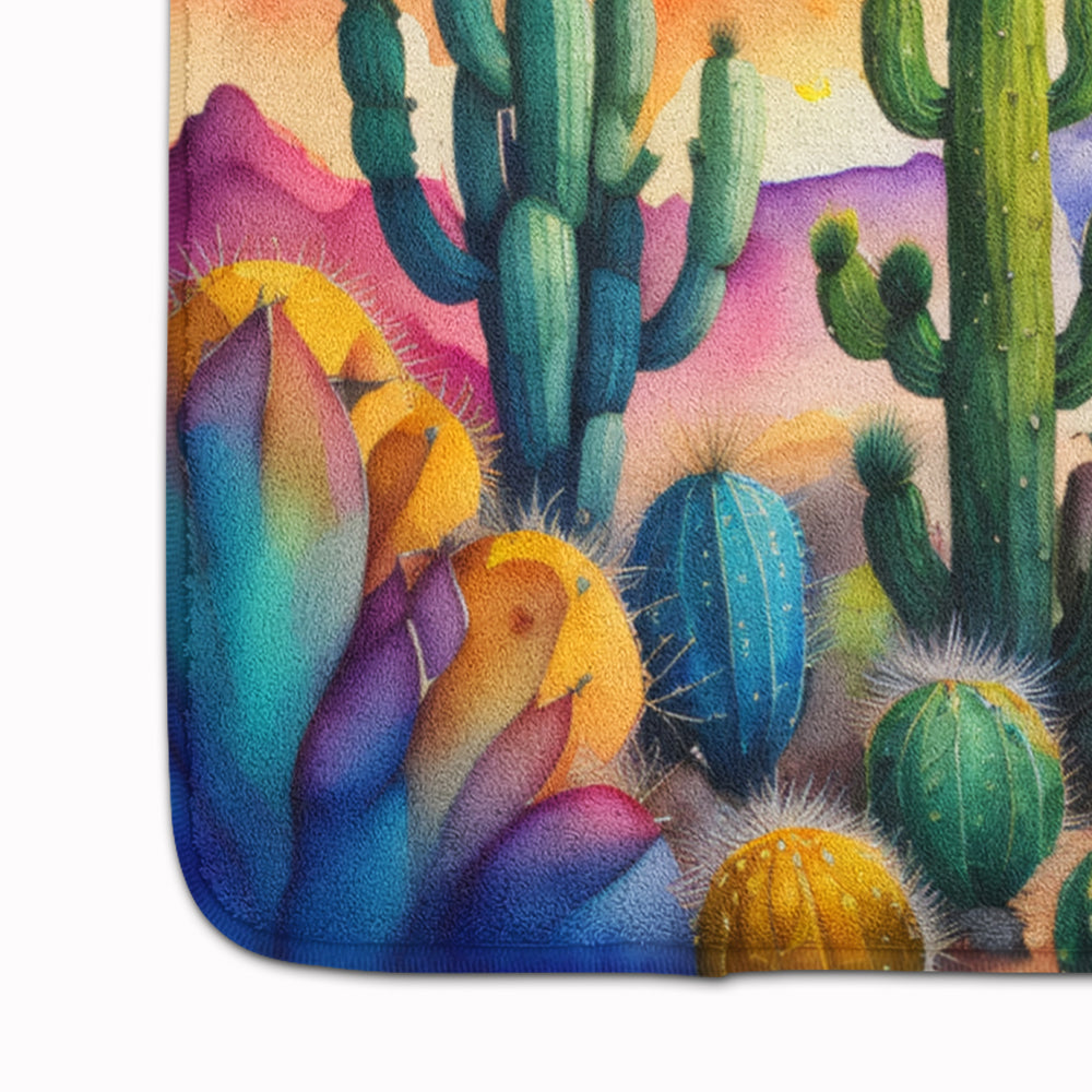 Cactus in Color Memory Foam Kitchen Mat