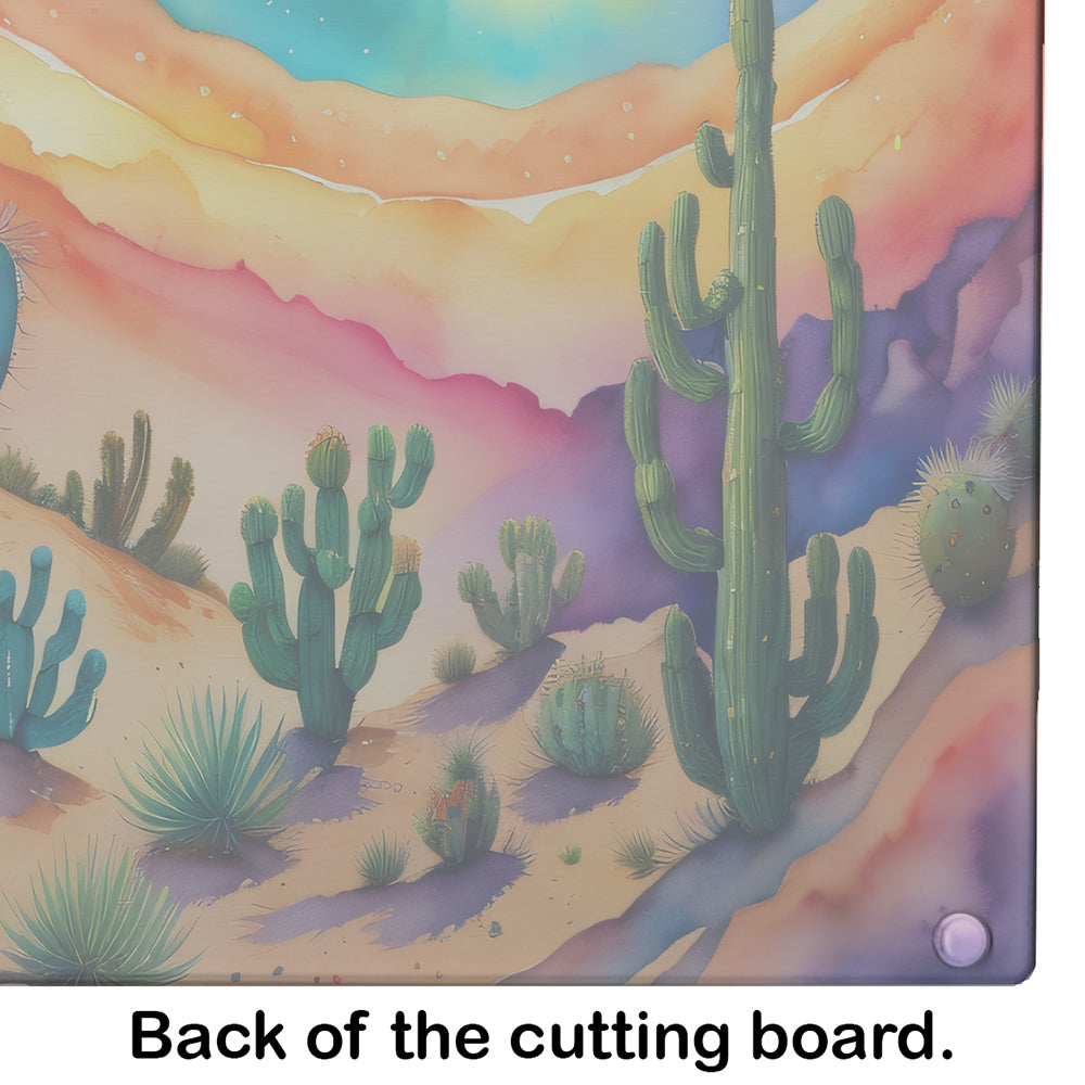Cactus in Color Glass Cutting Board