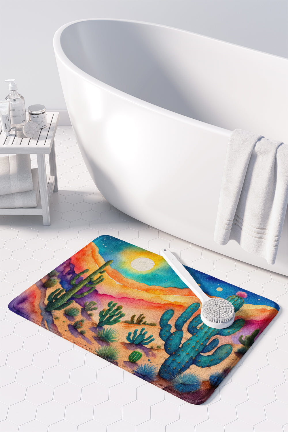 Cactus in Color Memory Foam Kitchen Mat