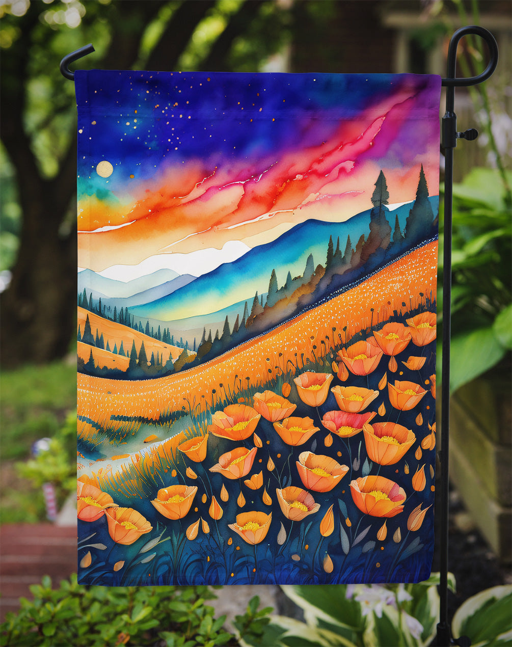 California Poppies in Color Garden Flag