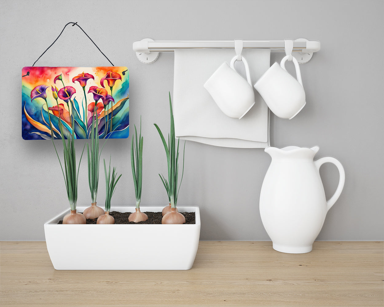 Calla Lilies in Color Wall or Door Hanging Prints