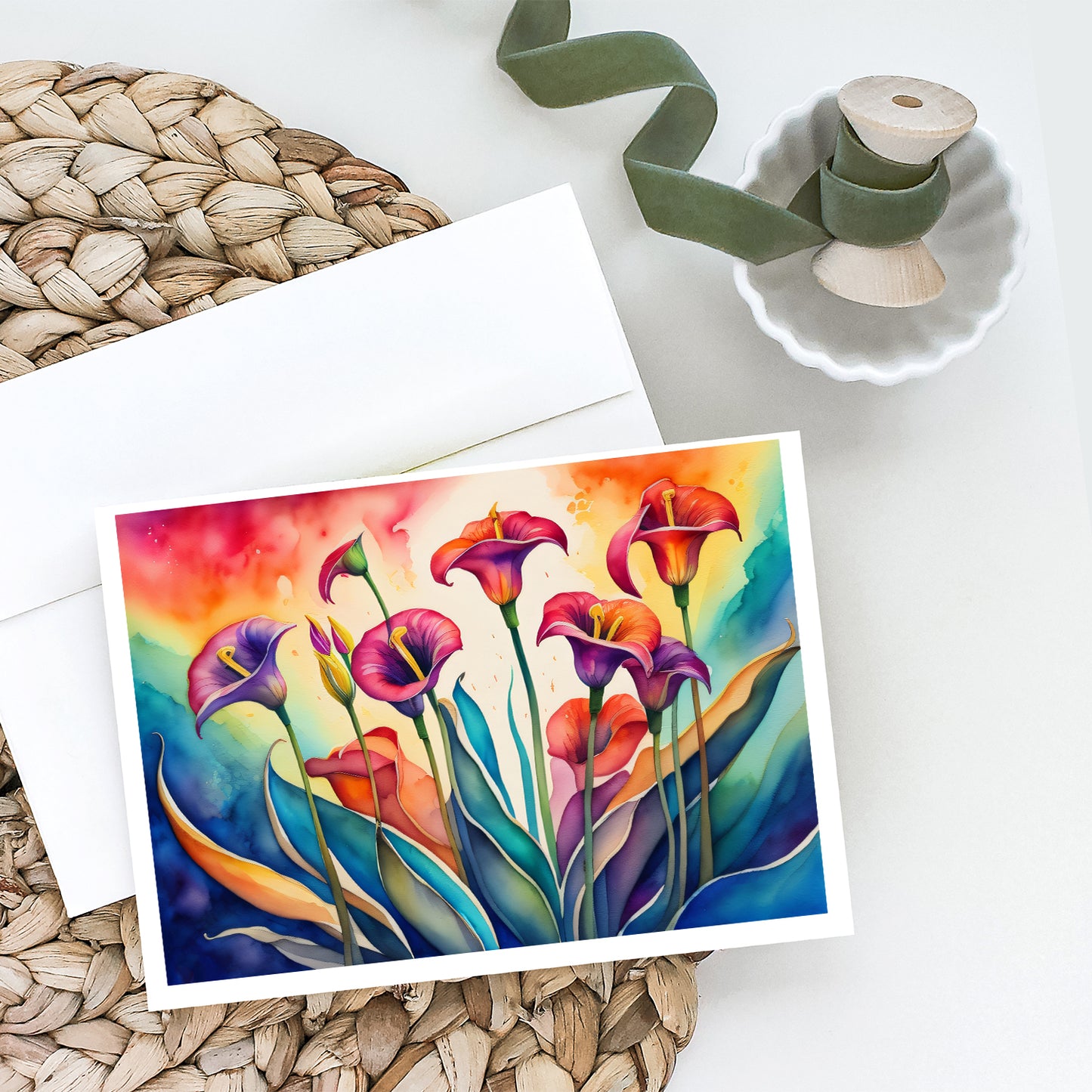 Calla Lilies in Color Greeting Cards Pack of 8