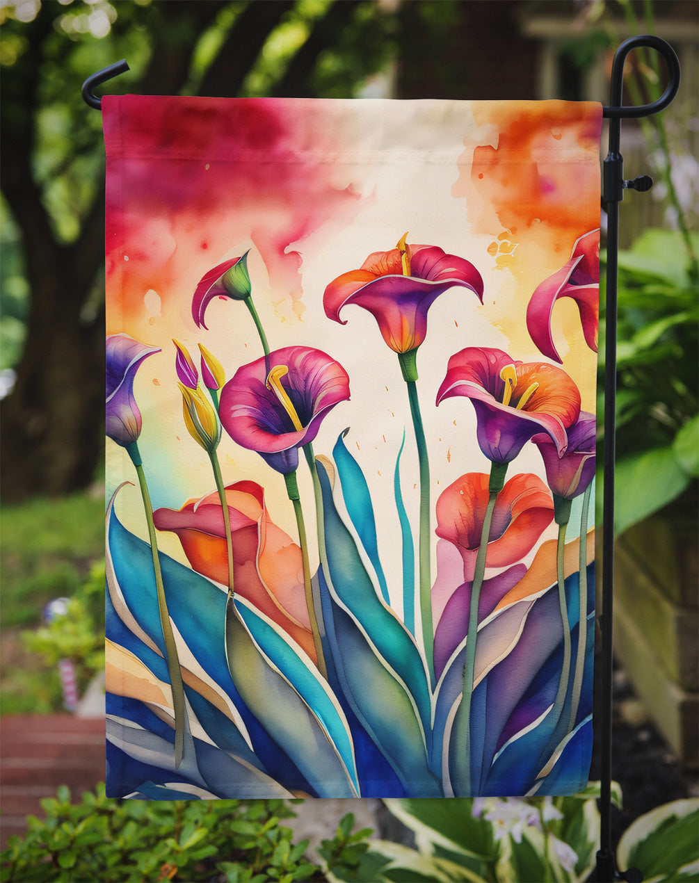 Calla Lilies in Color Garden Flag