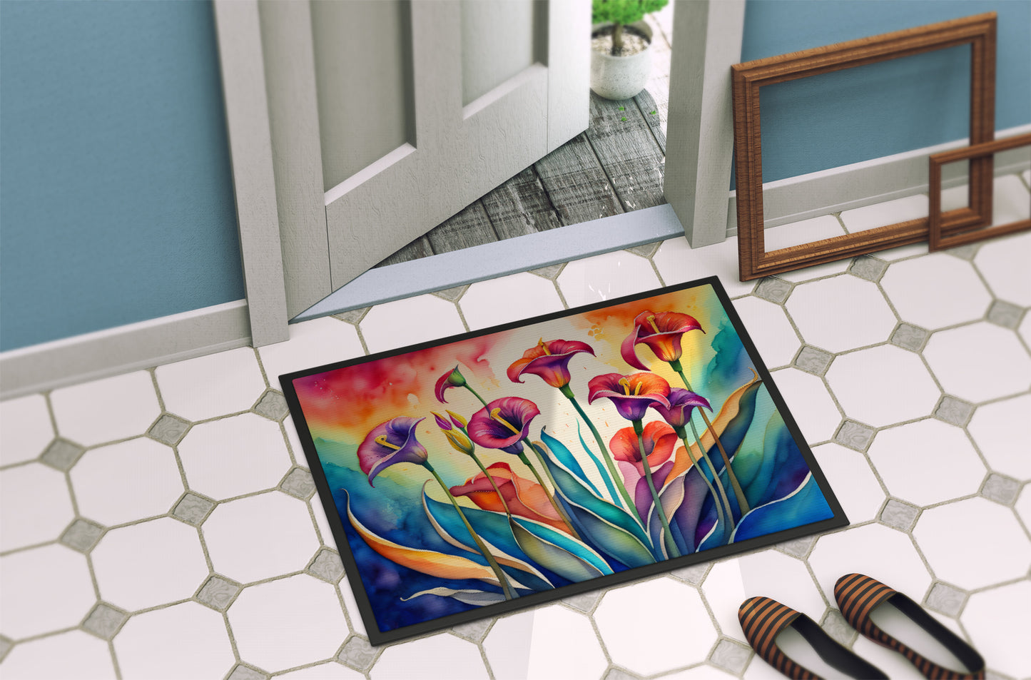 Calla Lilies in Color Doormat