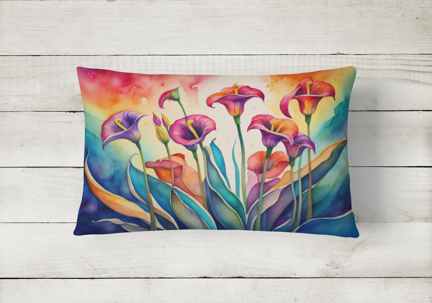 Calla Lilies in Color Throw Pillow