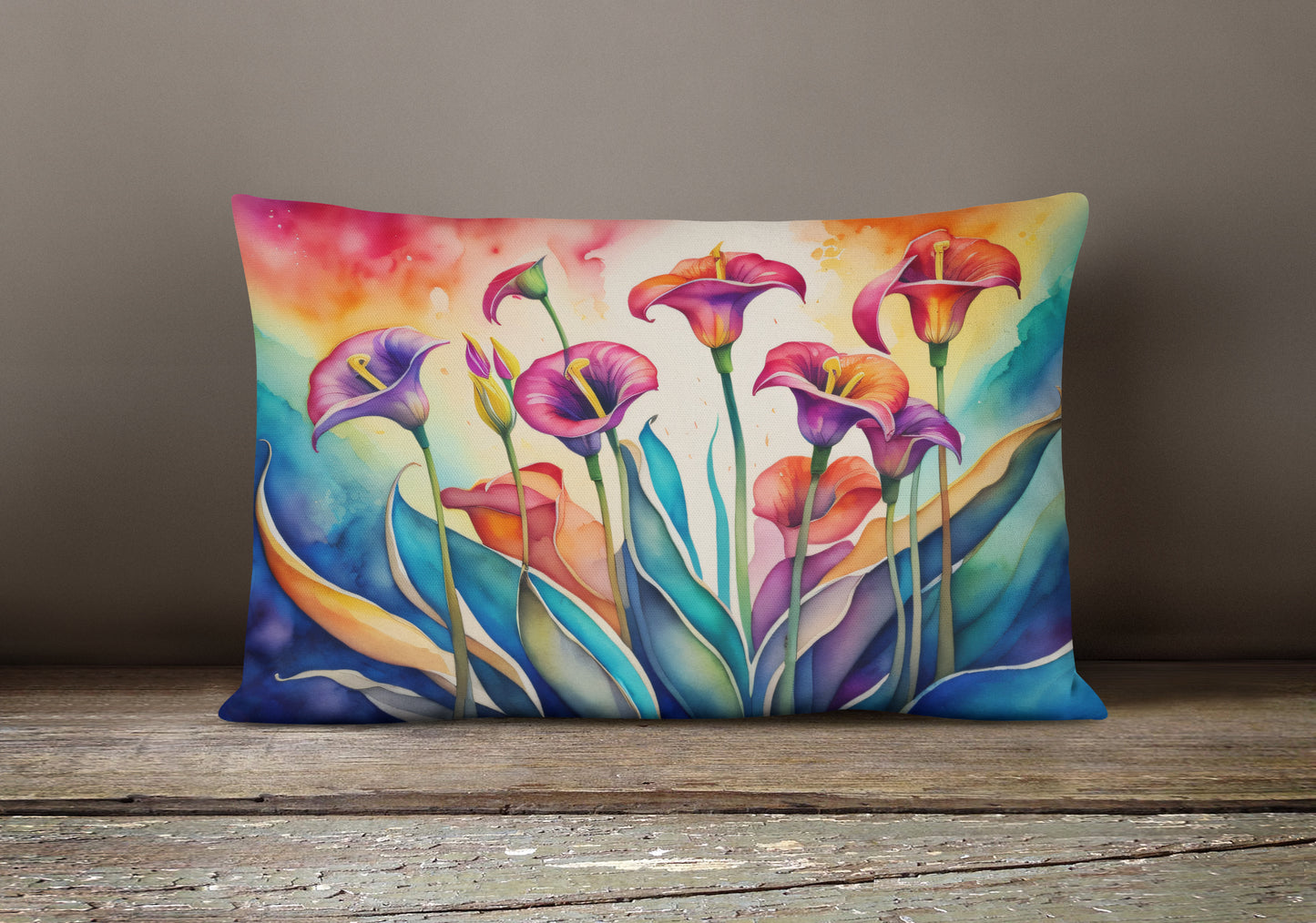 Calla Lilies in Color Throw Pillow