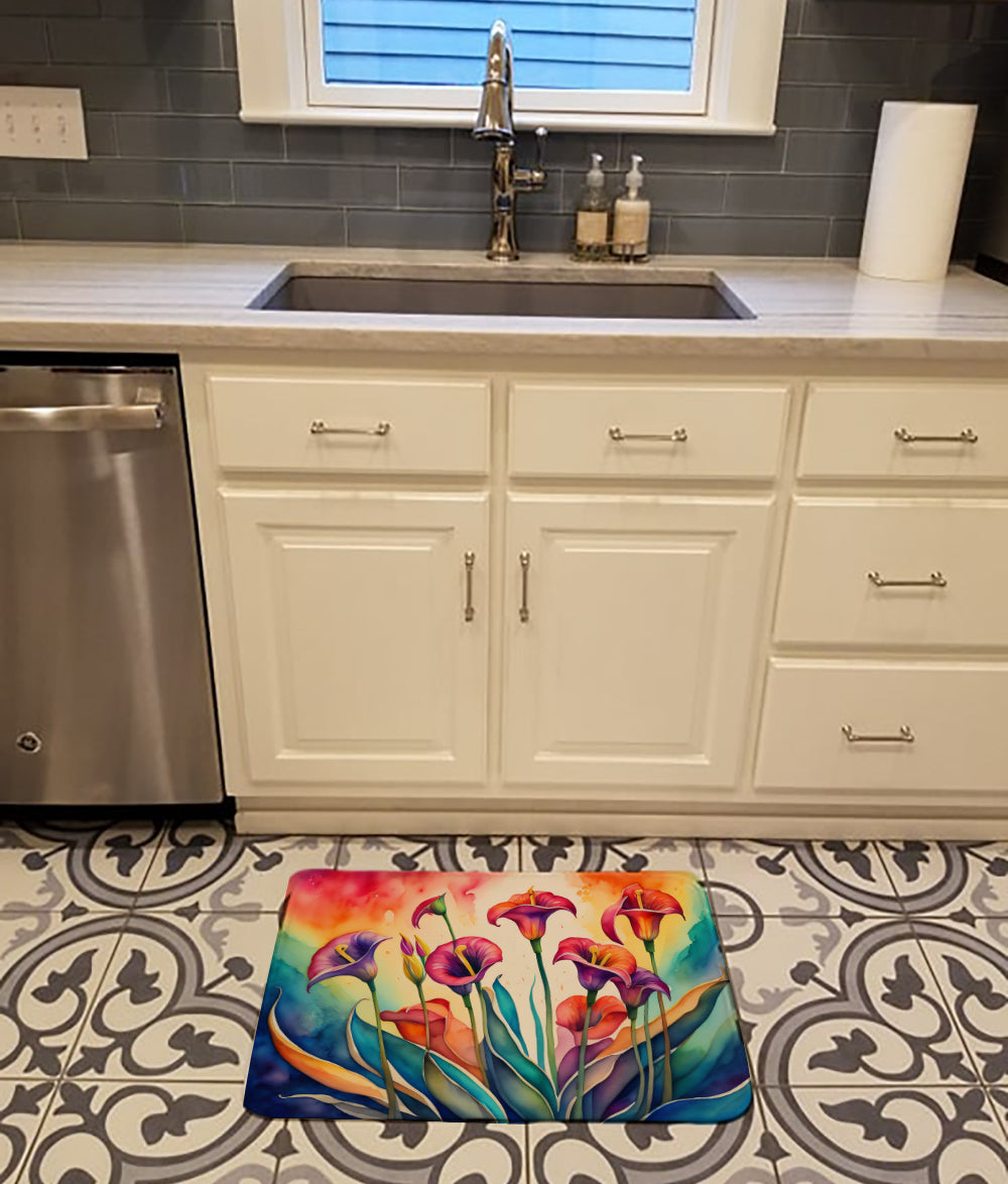 Calla Lilies in Color Memory Foam Kitchen Mat