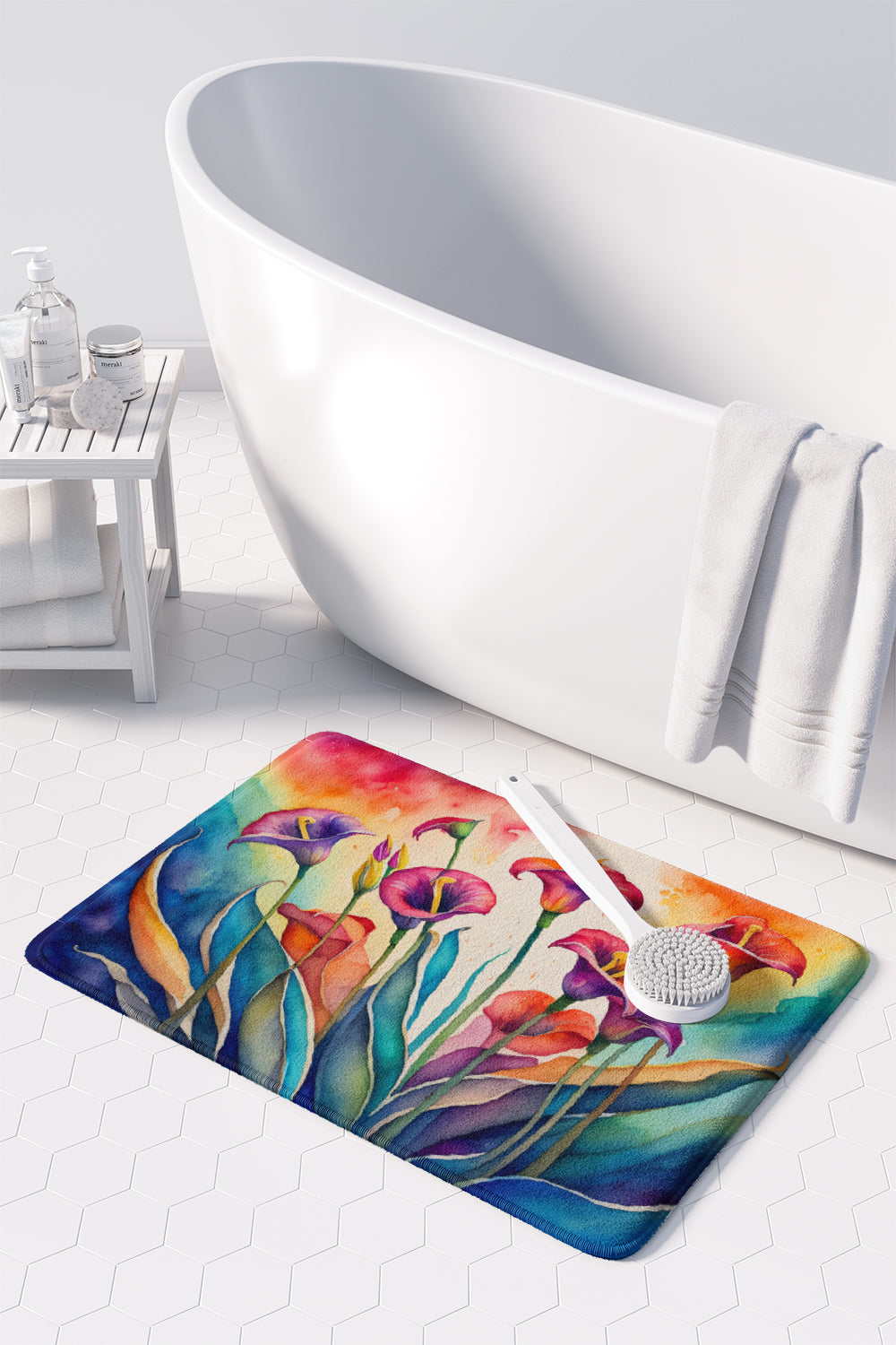 Calla Lilies in Color Memory Foam Kitchen Mat