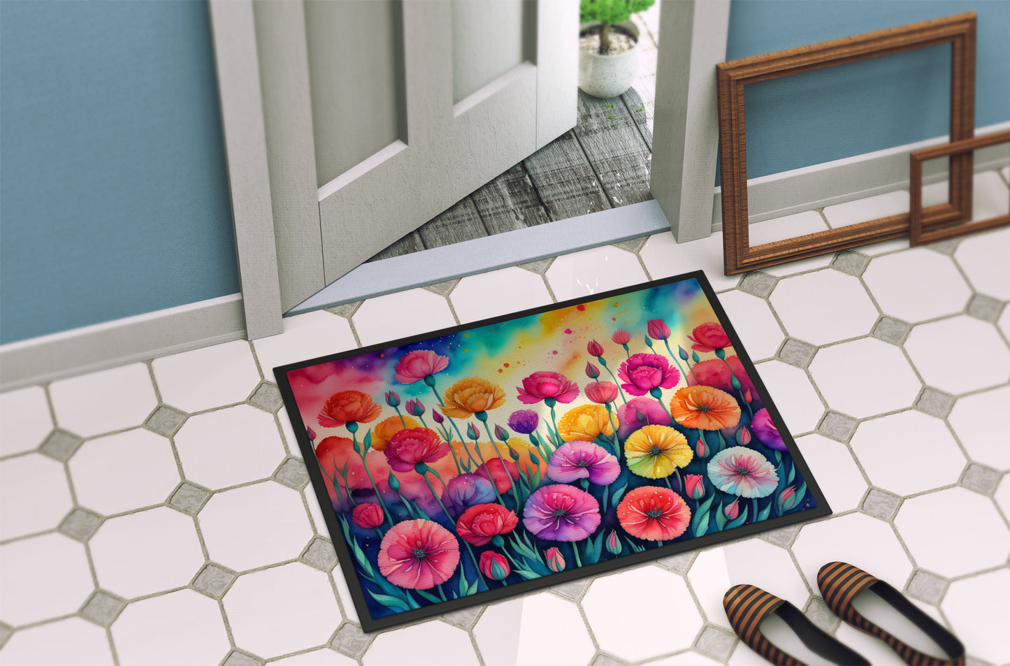 Carnations in Color Doormat