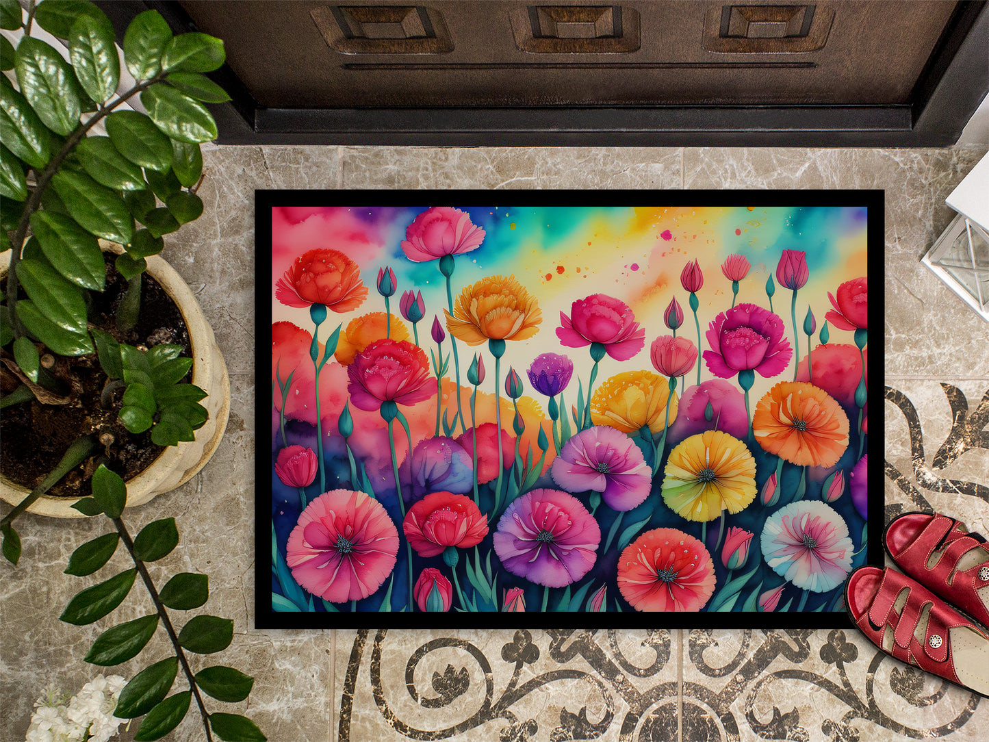 Carnations in Color Doormat