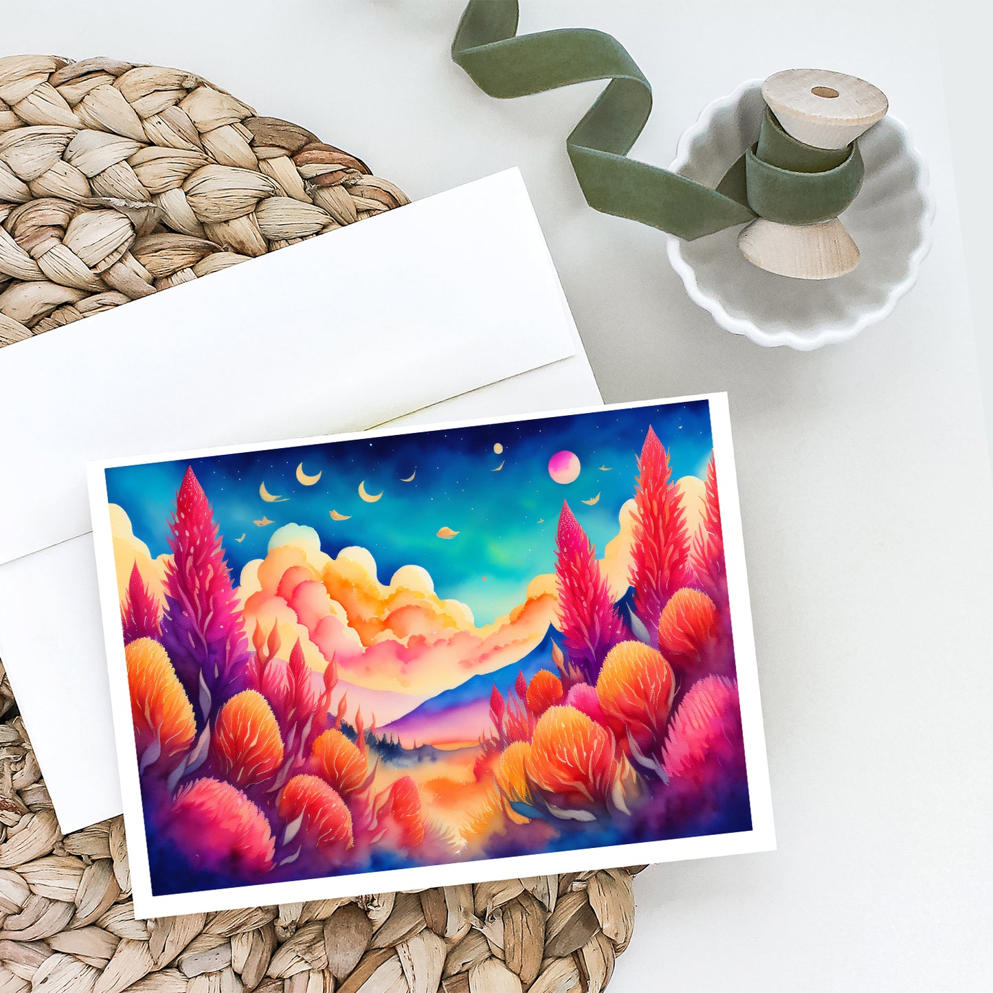 Celosia in Color Greeting Cards Pack of 8