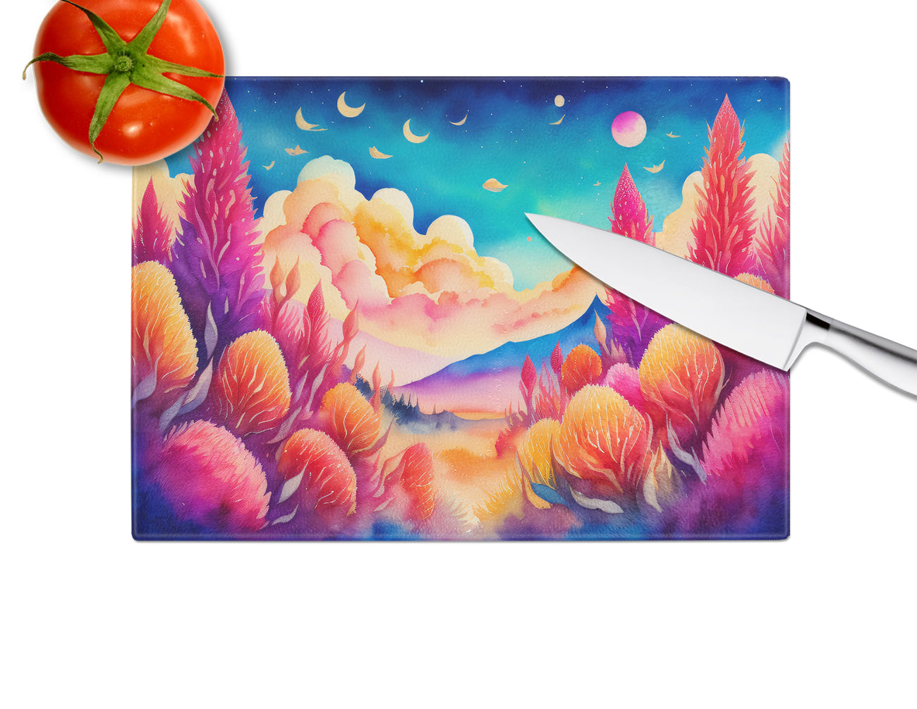 Celosia in Color Glass Cutting Board