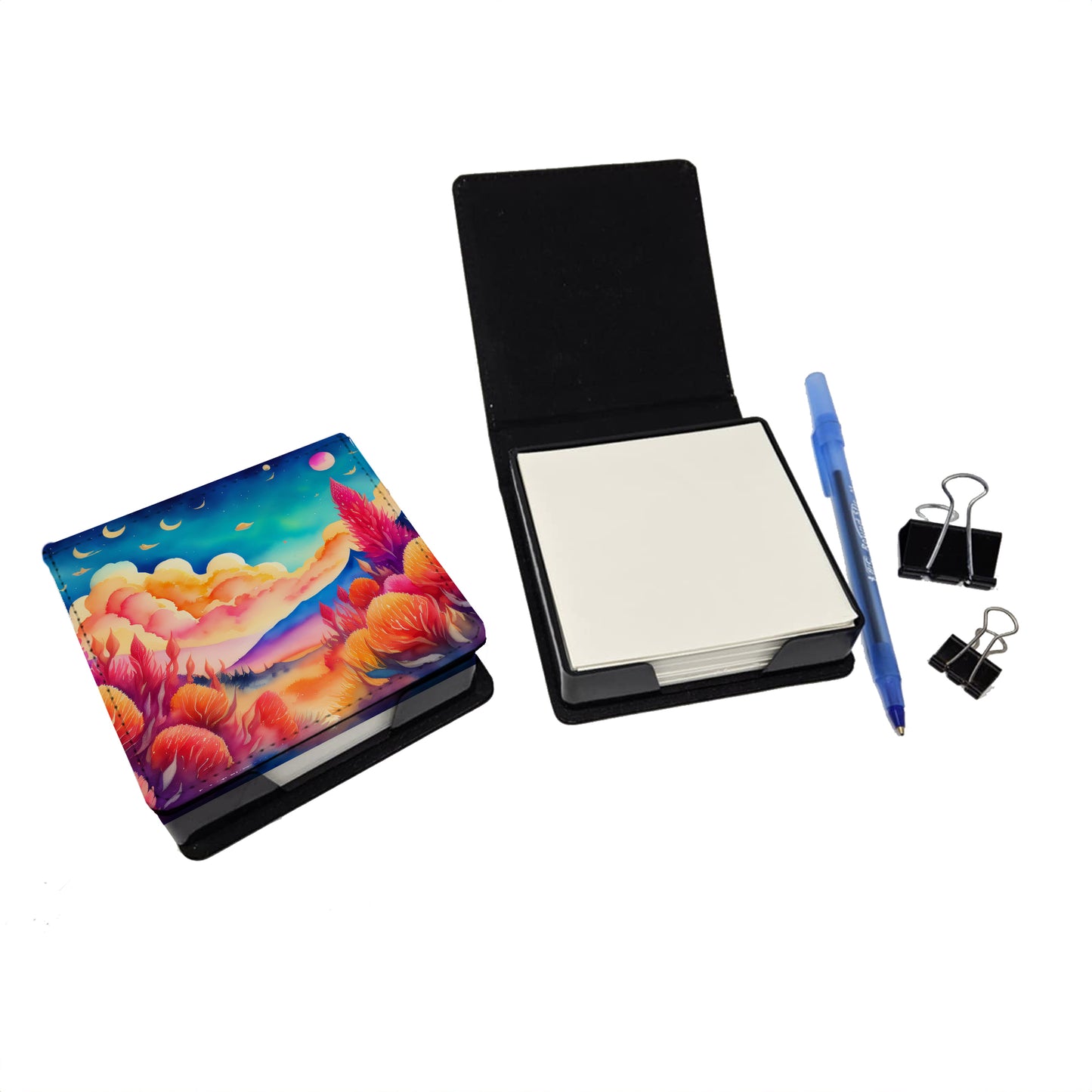 Celosia in Color PU Leather Note Paper Holder