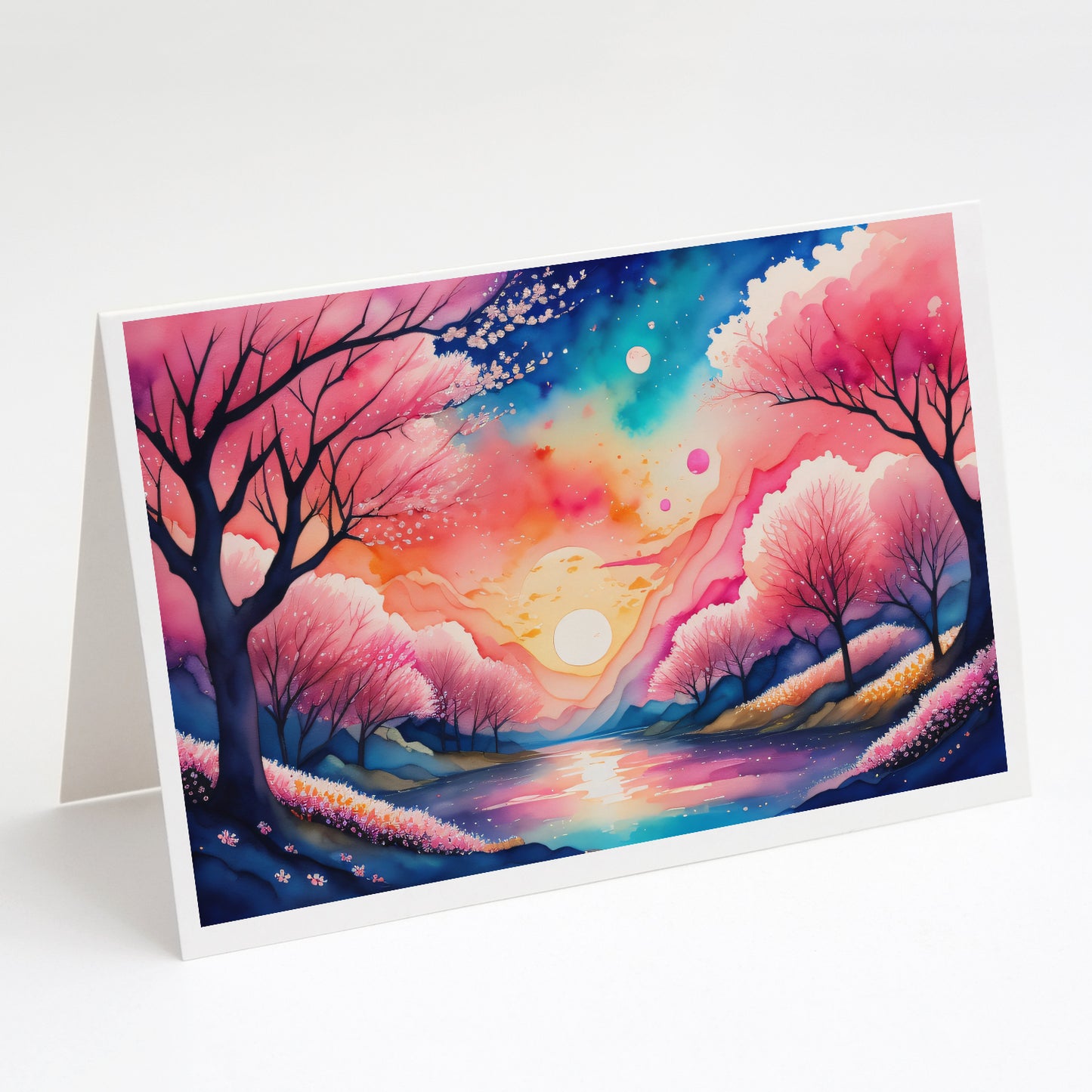 Buy this Cherry Blossom in Color Greeting Cards Pack of 8