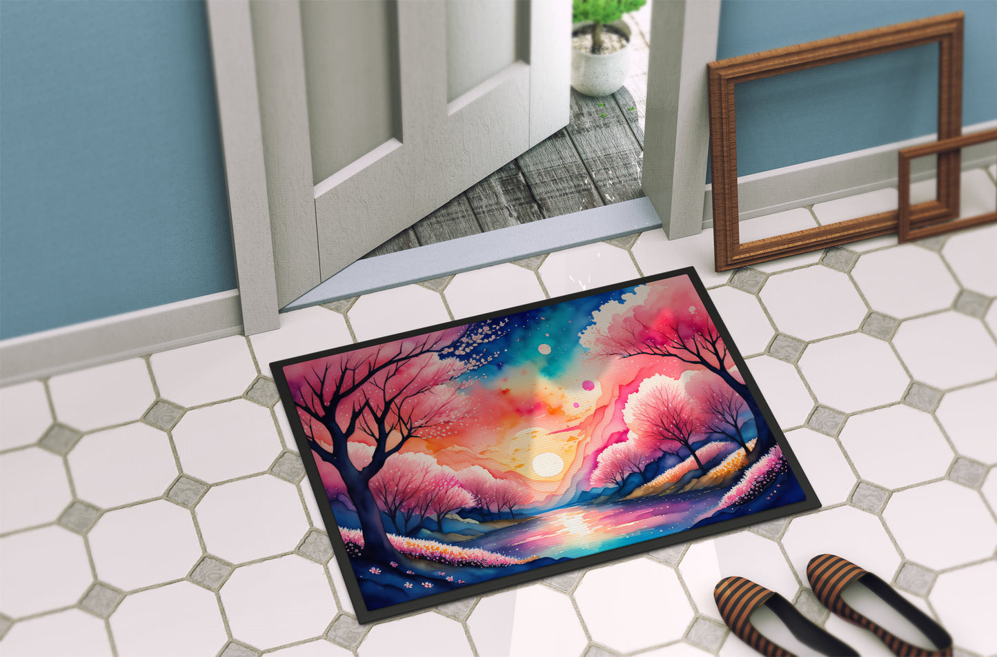 Cherry Blossom in Color Doormat