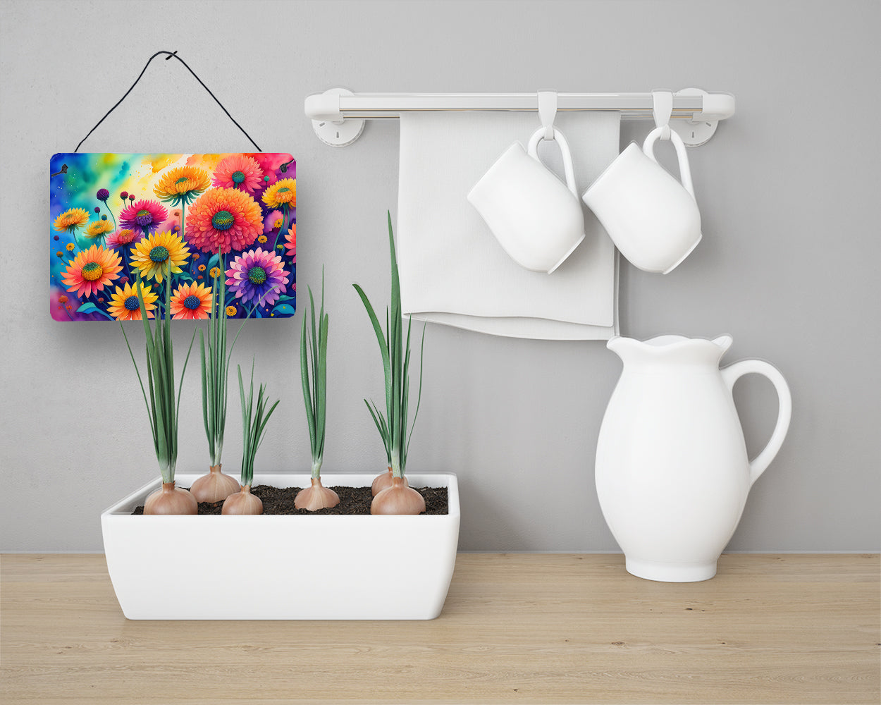 Chrysanthemums in Color Wall or Door Hanging Prints
