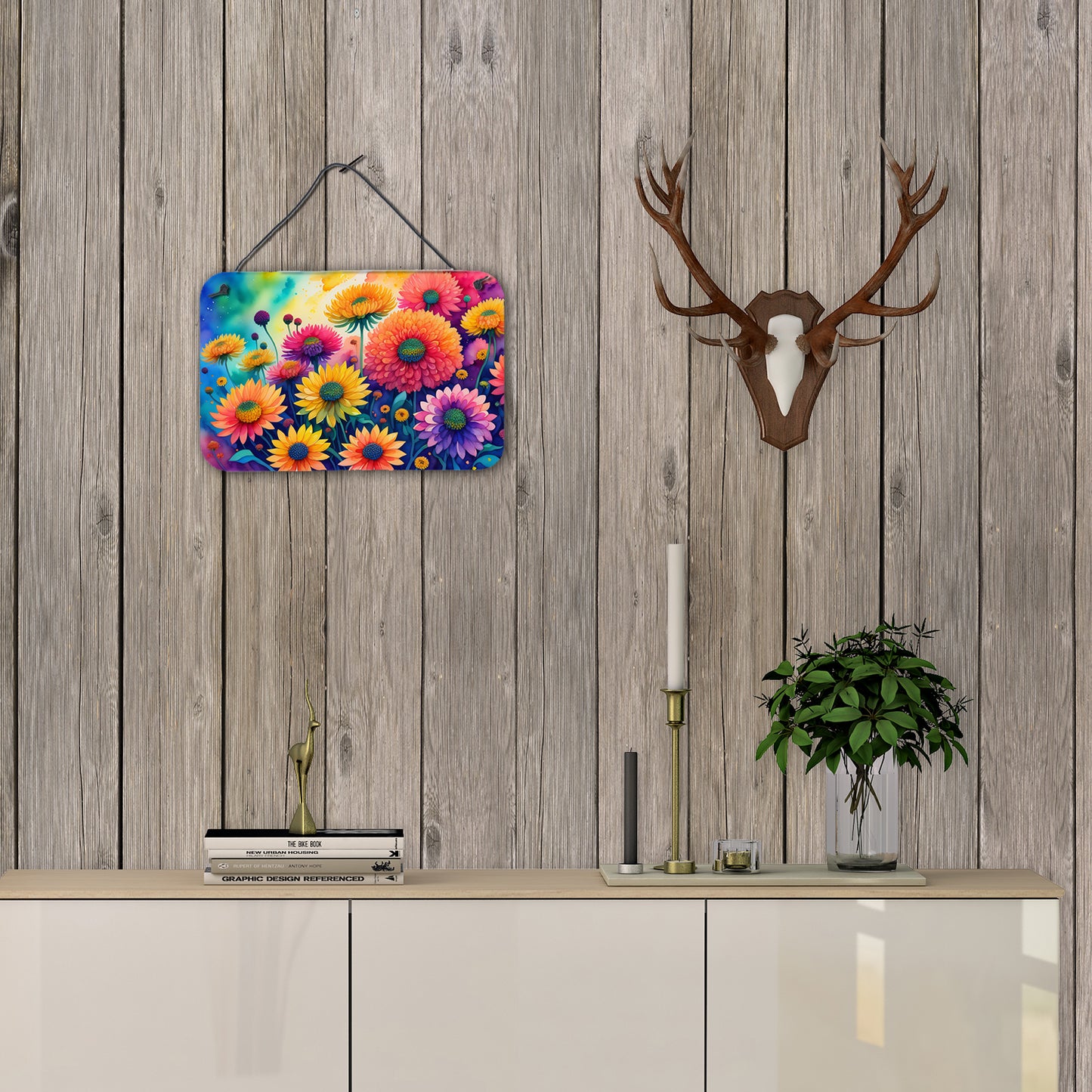 Chrysanthemums in Color Wall or Door Hanging Prints