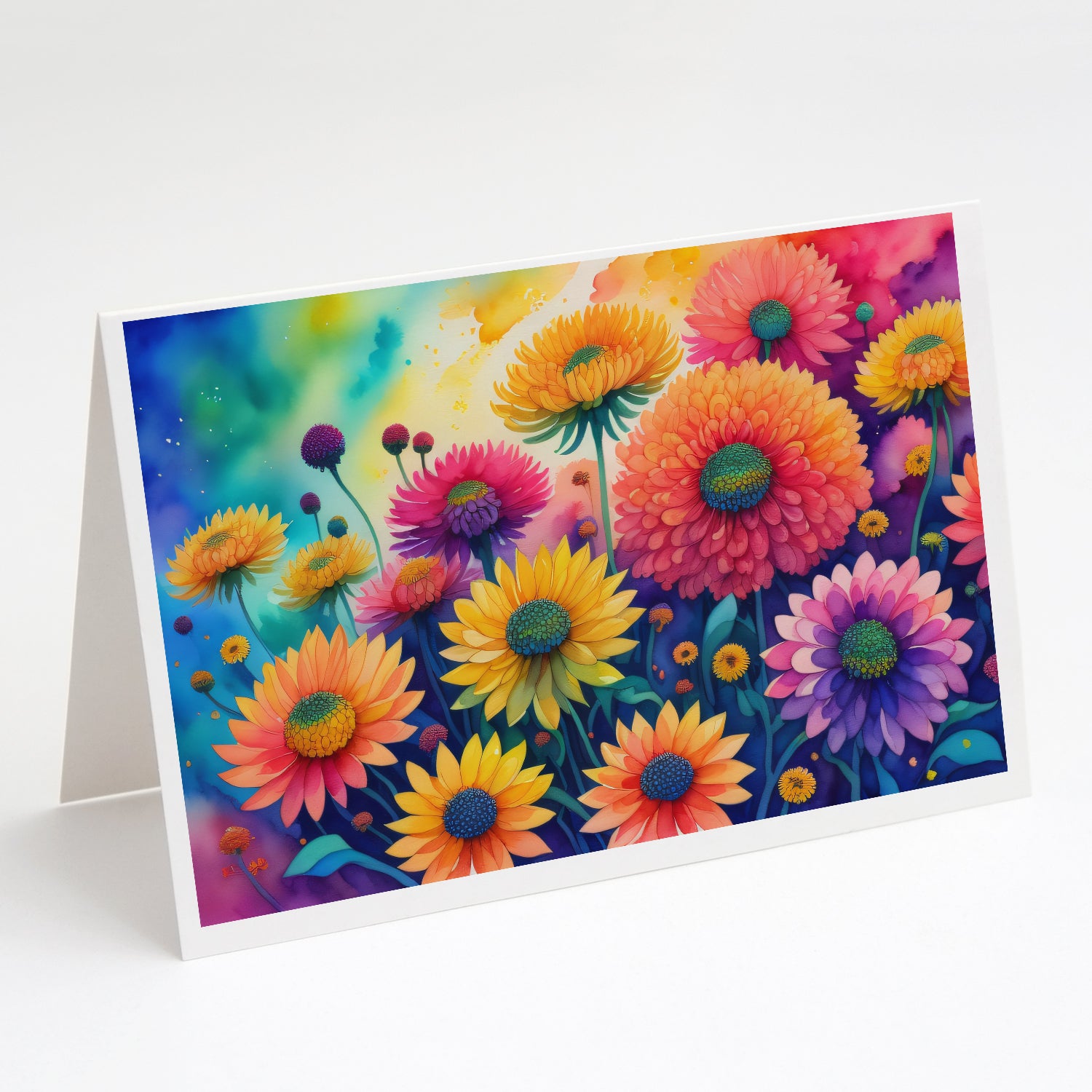 Buy this Chrysanthemums in Color Greeting Cards Pack of 8