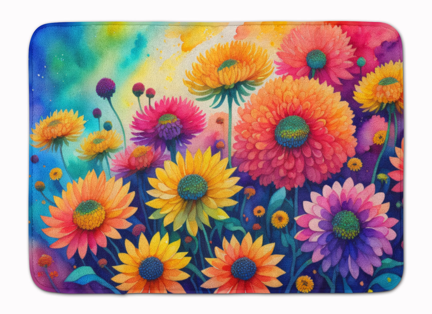 Buy this Chrysanthemums in Color Memory Foam Kitchen Mat