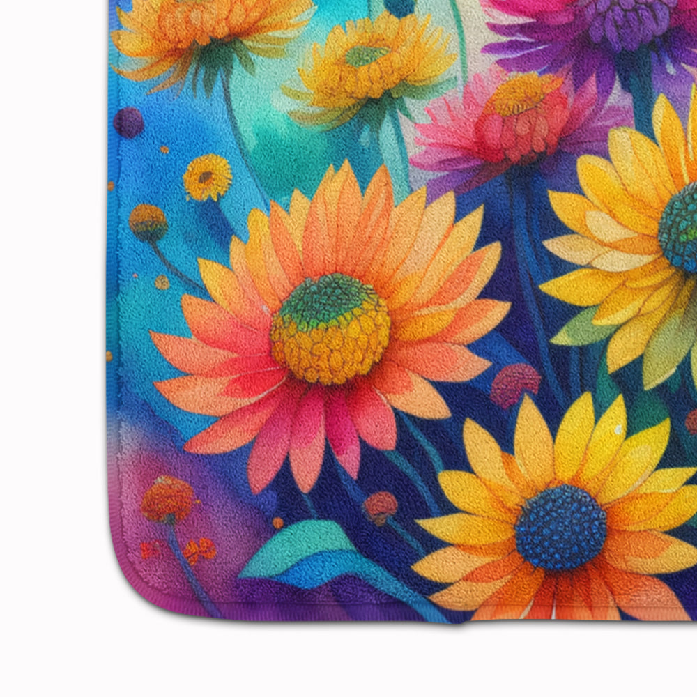 Chrysanthemums in Color Memory Foam Kitchen Mat