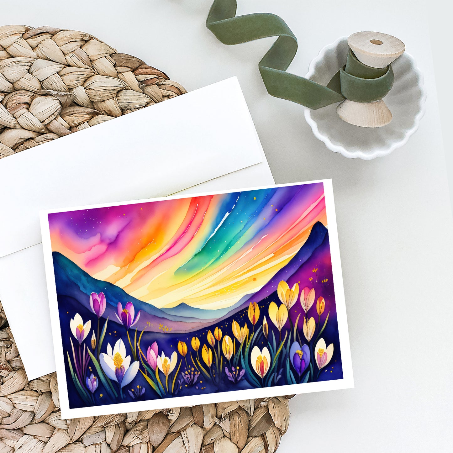 Crocus in Color Greeting Cards Pack of 8