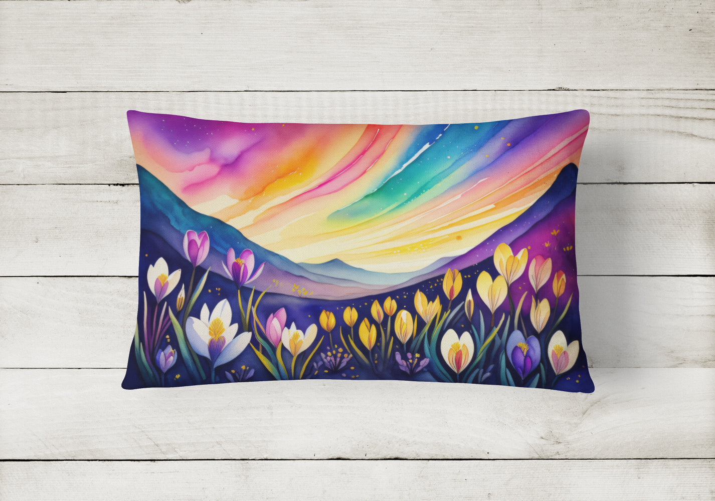 Crocus in Color Throw Pillow