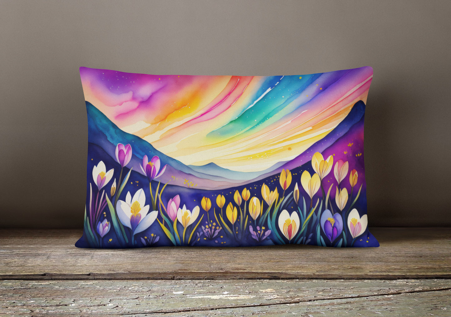 Crocus in Color Throw Pillow