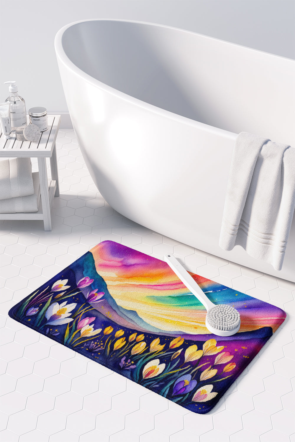 Crocus in Color Memory Foam Kitchen Mat