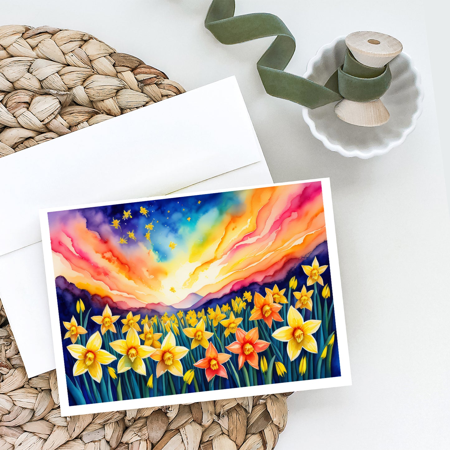Daffodils in Color Greeting Cards Pack of 8
