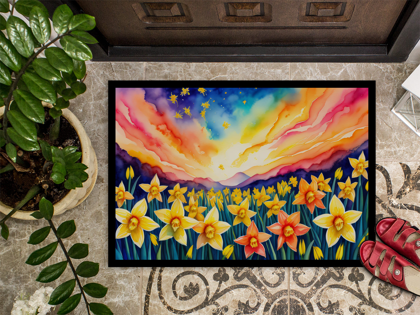 Daffodils in Color Doormat