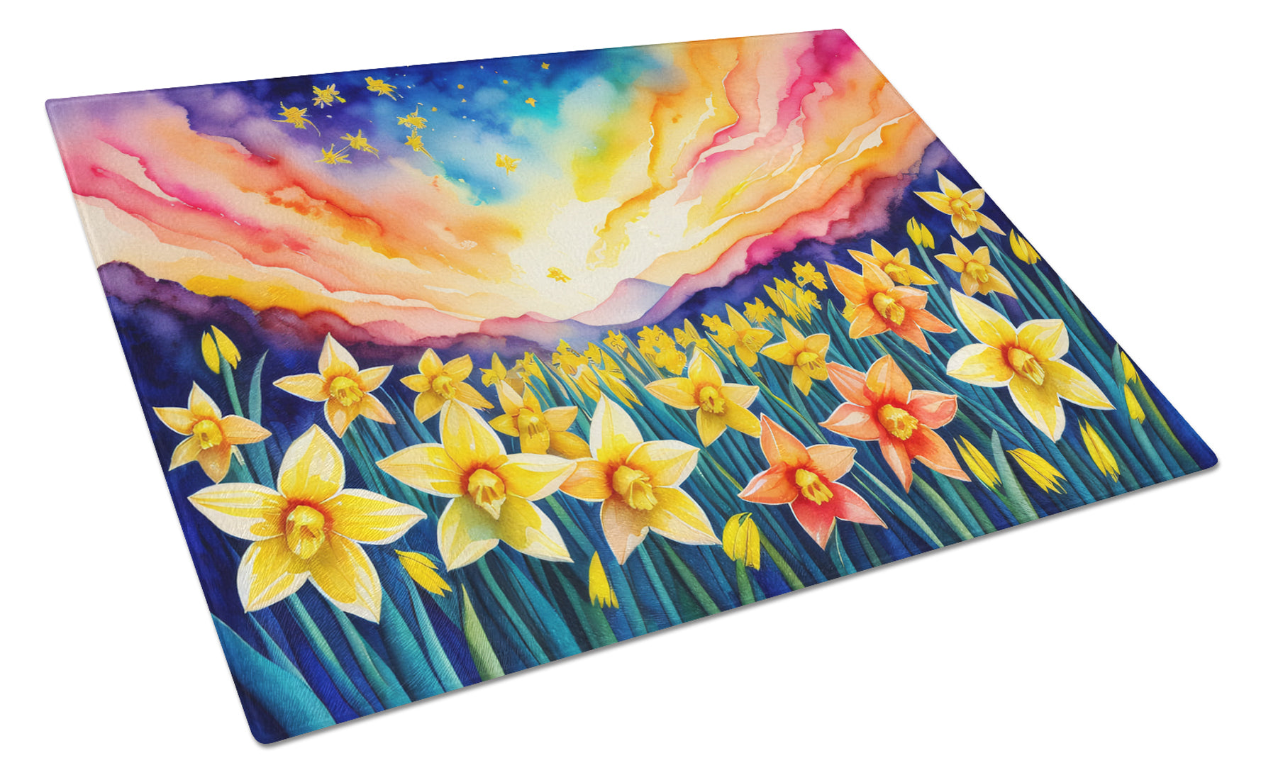 Buy this Daffodils in Color Glass Cutting Board