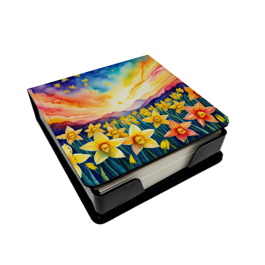 Buy this Daffodils in Color PU Leather Note Paper Holder