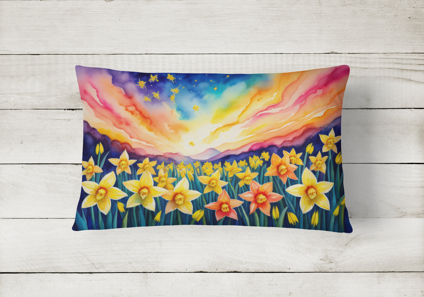 Daffodils in Color Throw Pillow