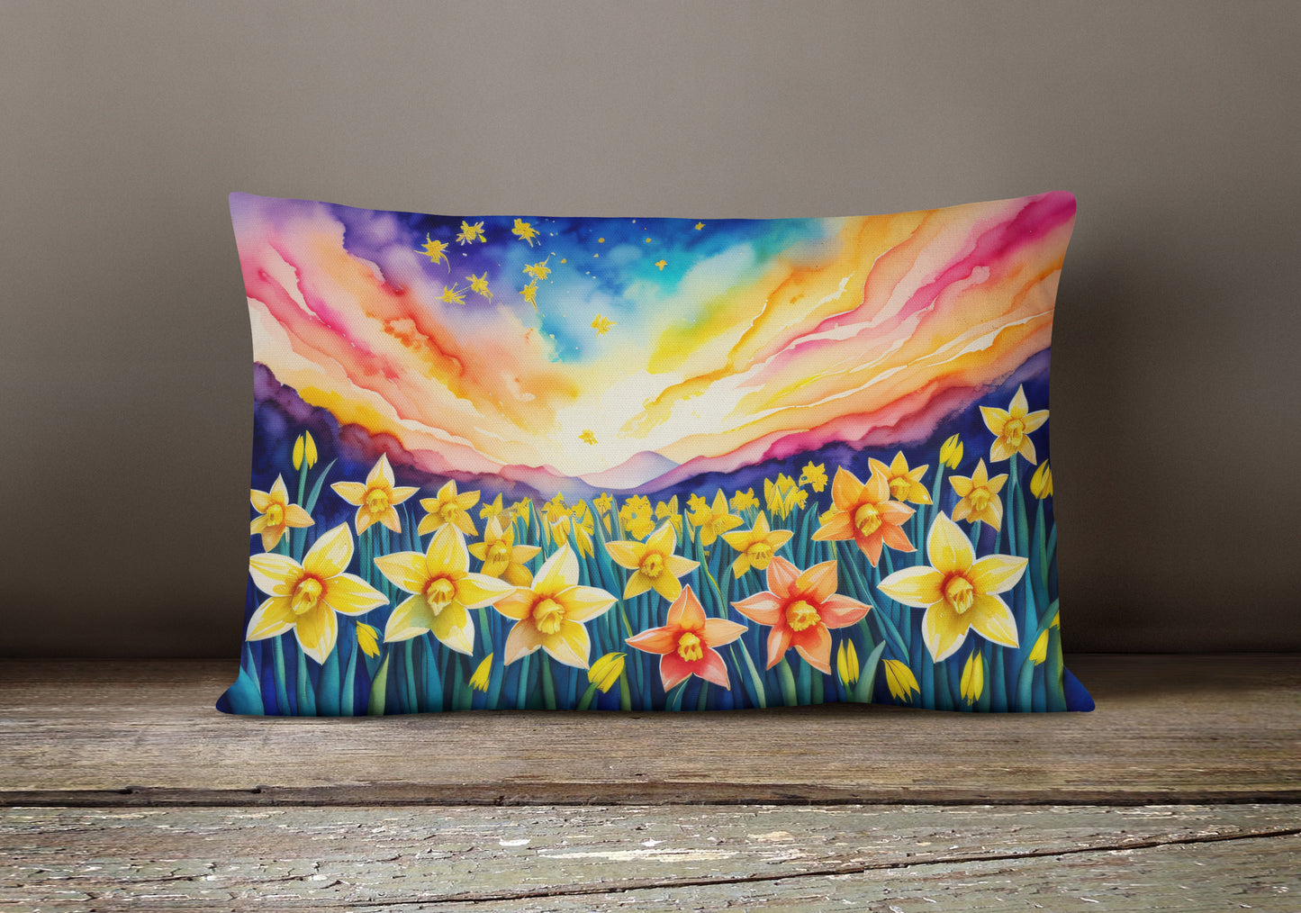 Daffodils in Color Throw Pillow