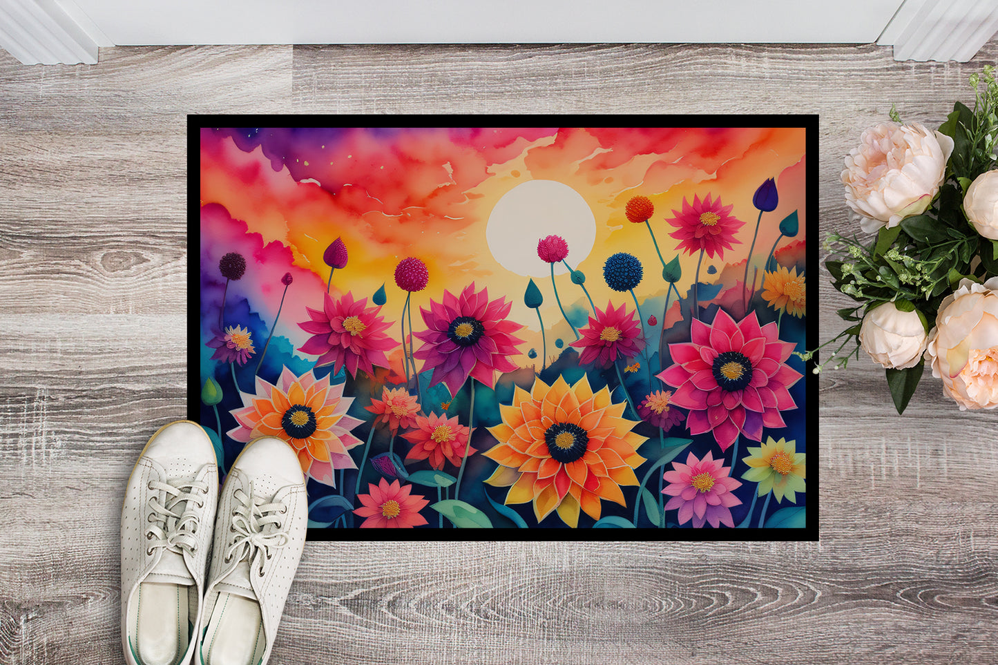 Dahlias in Color Doormat