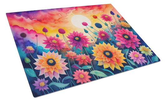 Buy this Dahlias in Color Glass Cutting Board