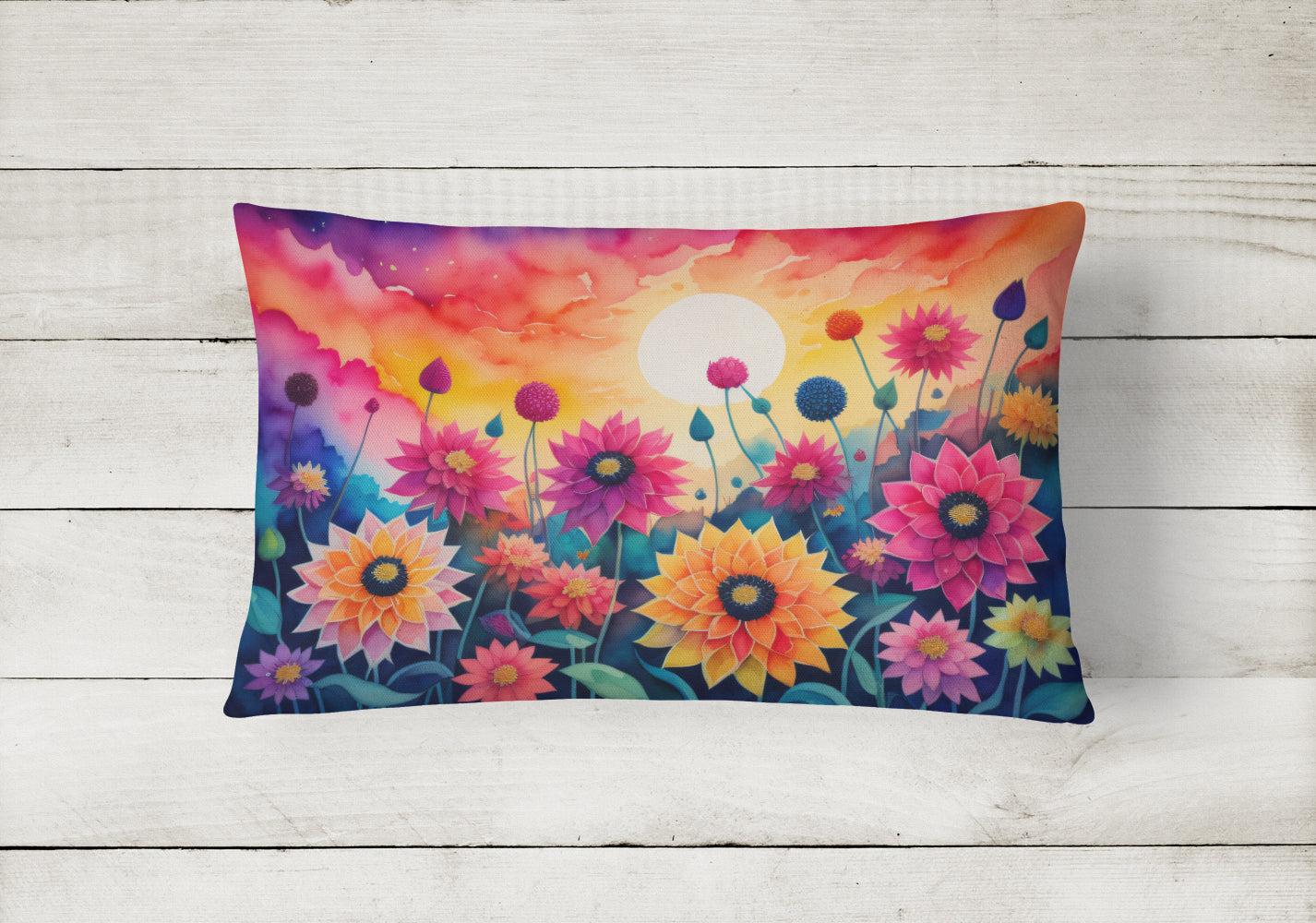 Dahlias in Color Throw Pillow