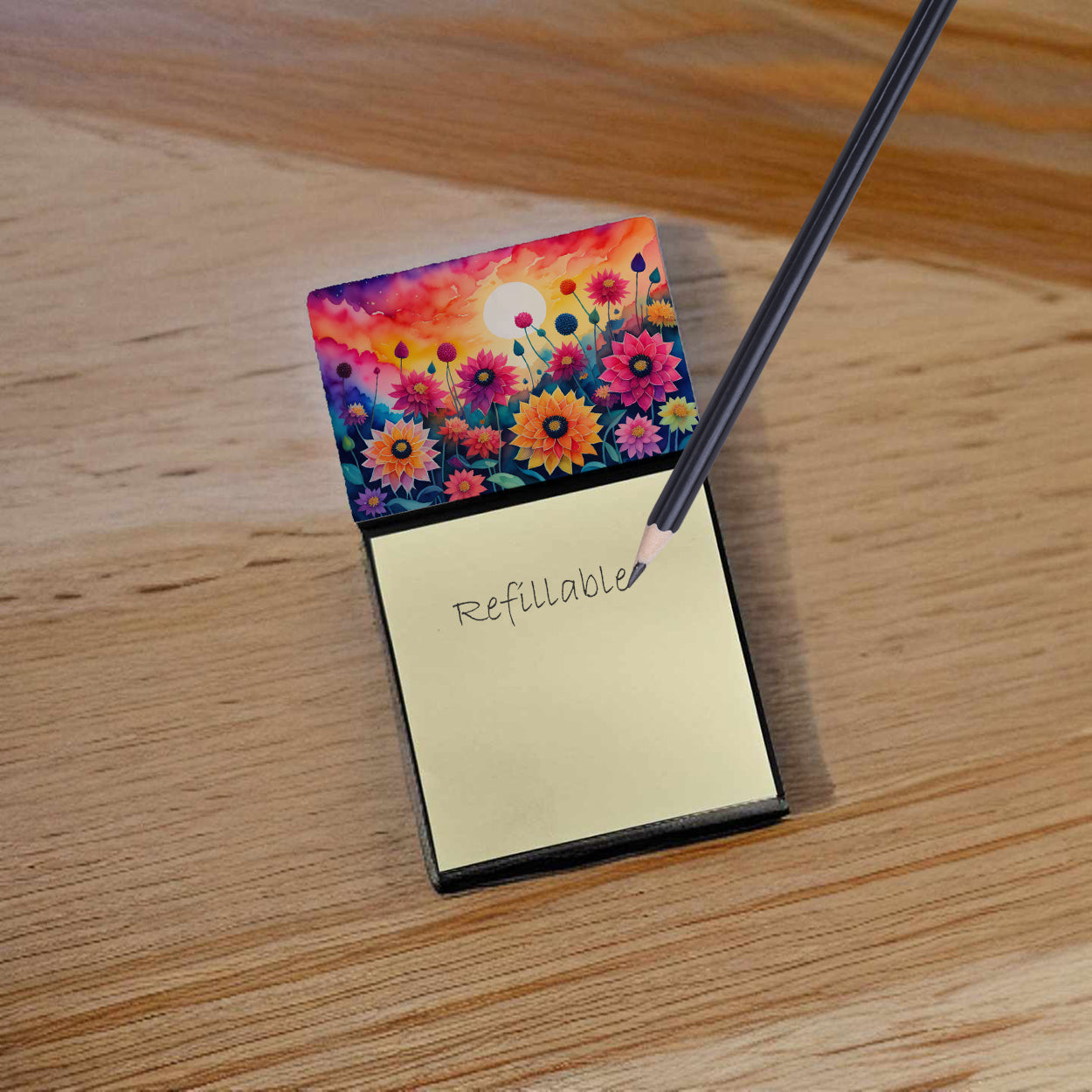 Dahlias in Color Sticky Note Holder