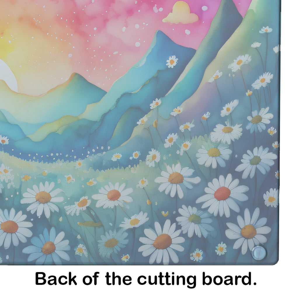 Daisies in Color Glass Cutting Board