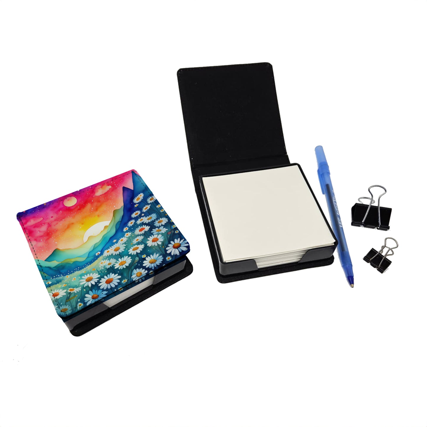 Daisies in Color PU Leather Note Paper Holder