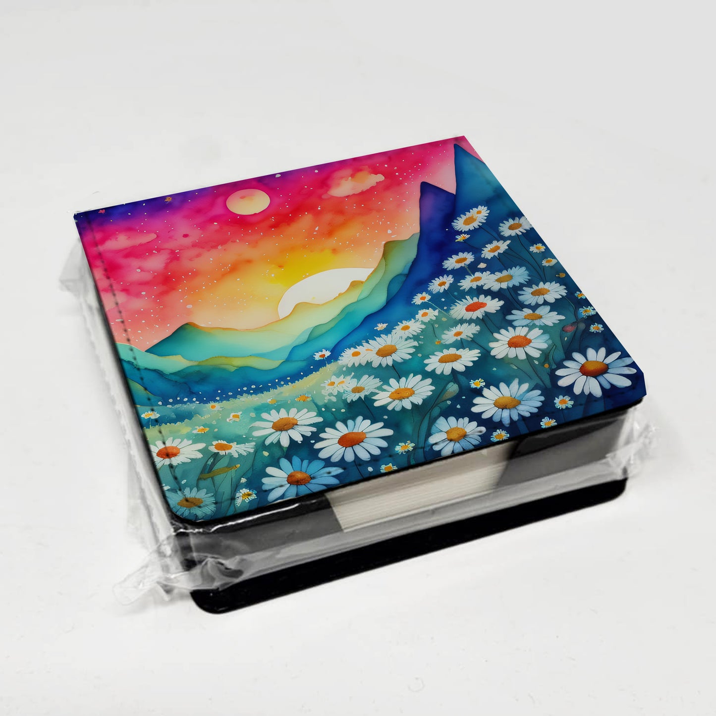 Daisies in Color PU Leather Note Paper Holder