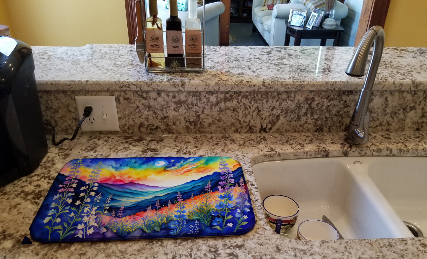 Delphinium in Color Dish Drying Mat