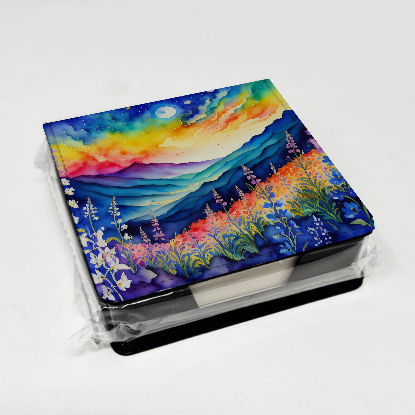 Delphinium in Color PU Leather Note Paper Holder