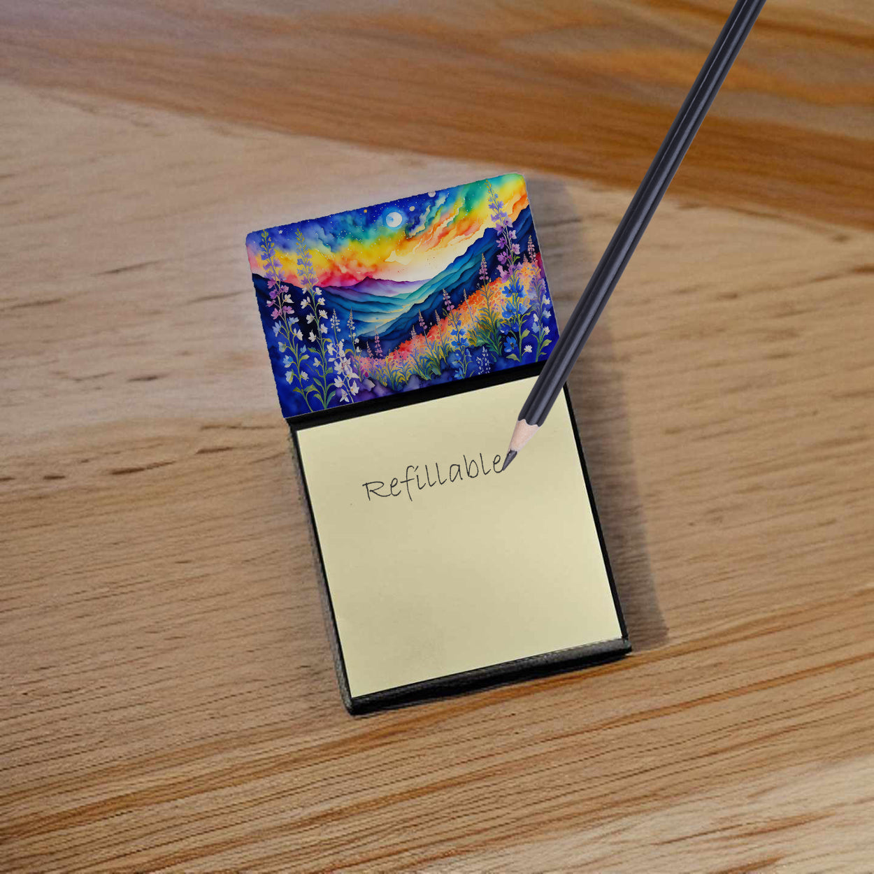 Delphinium in Color Sticky Note Holder