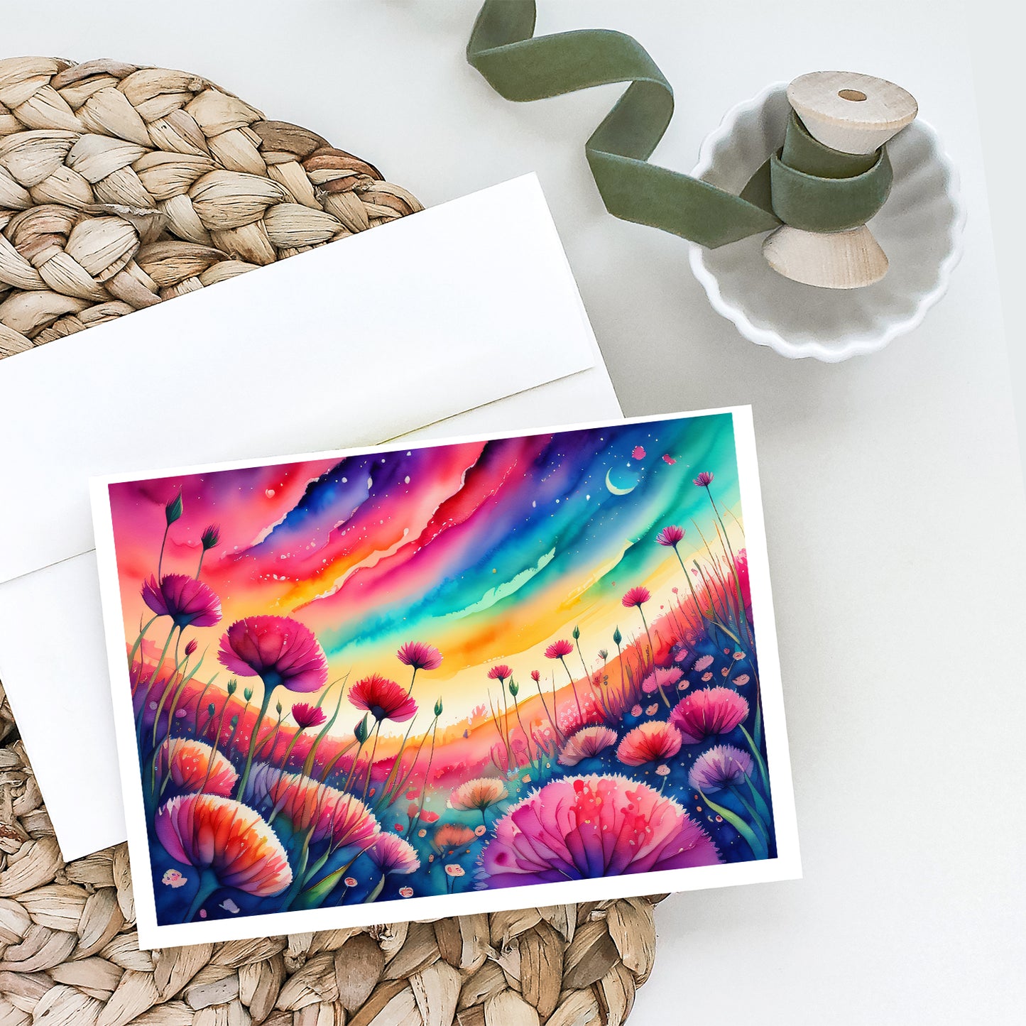 Dianthus in Color Greeting Cards Pack of 8