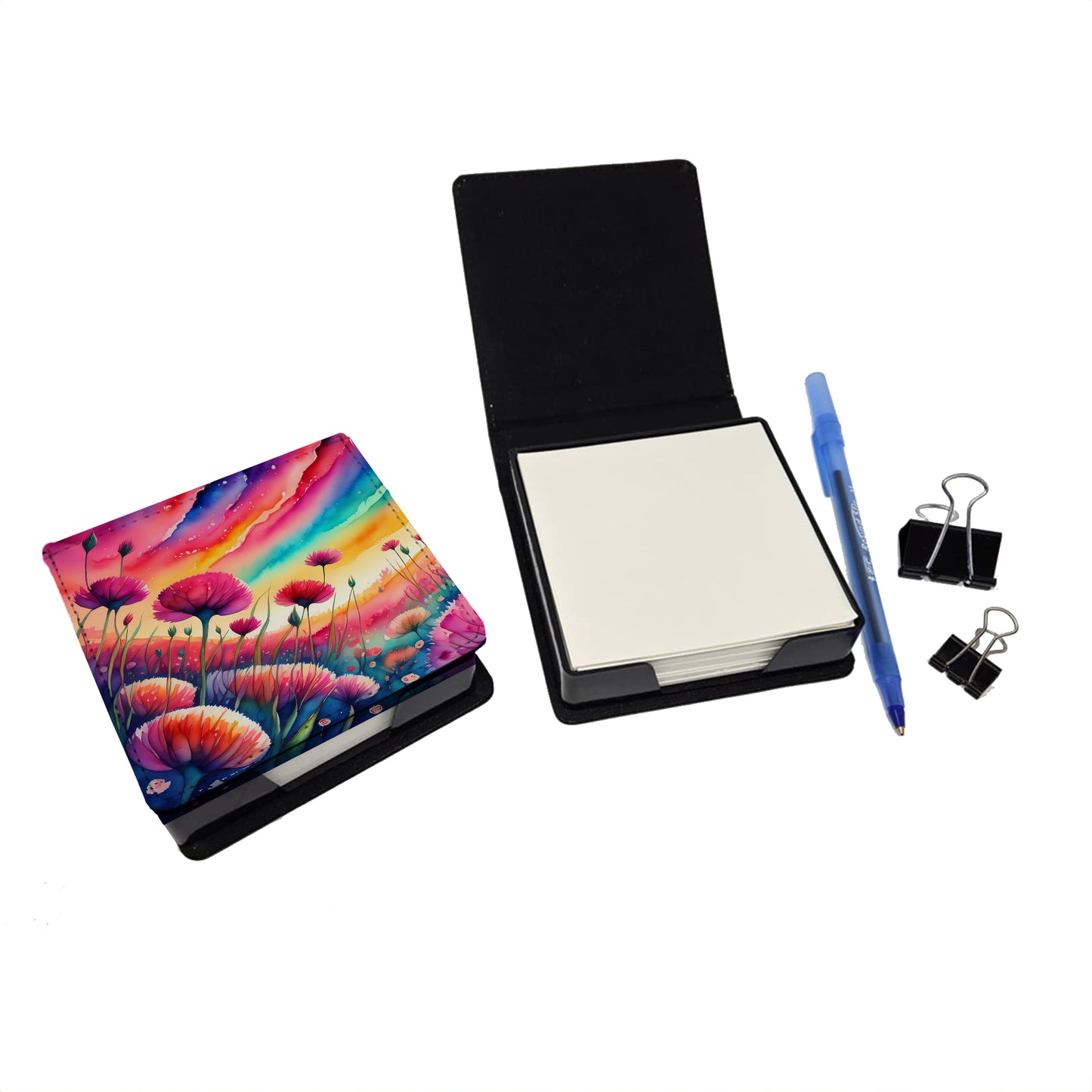 Dianthus in Color PU Leather Note Paper Holder