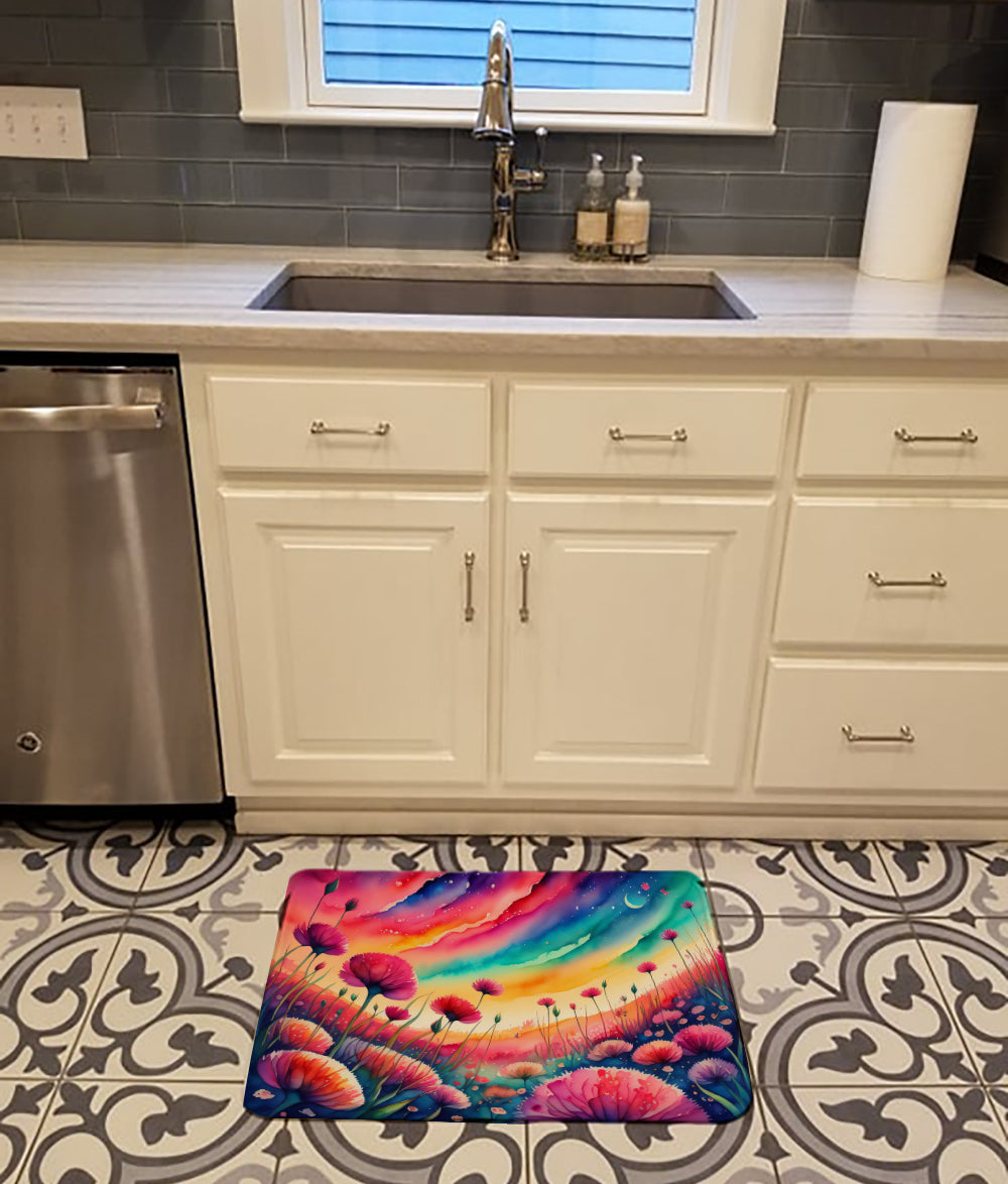 Dianthus in Color Memory Foam Kitchen Mat